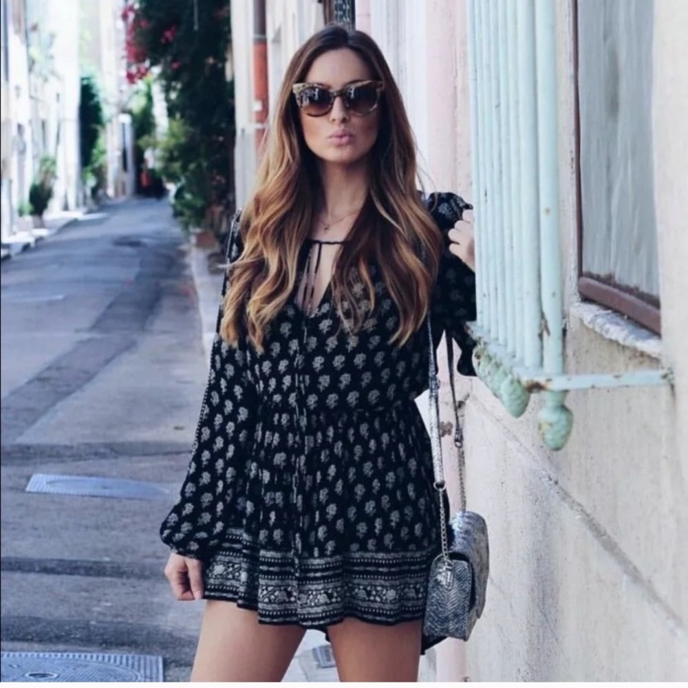 Zara Green Boho chic babydoll Dress festival